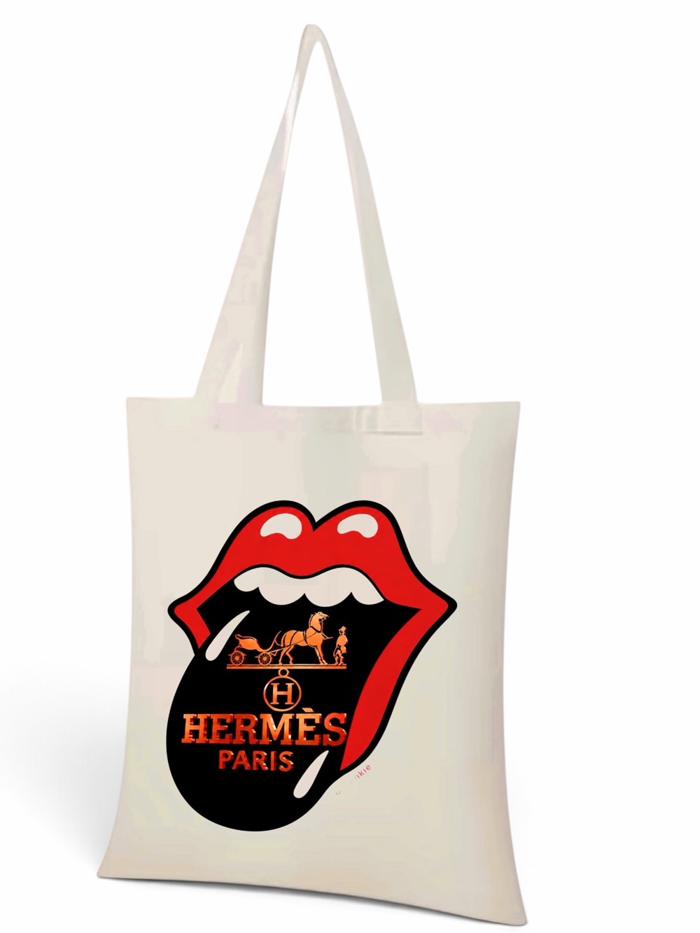 Fashion Hermès Graphic Art Print Black & Red NWT tote
